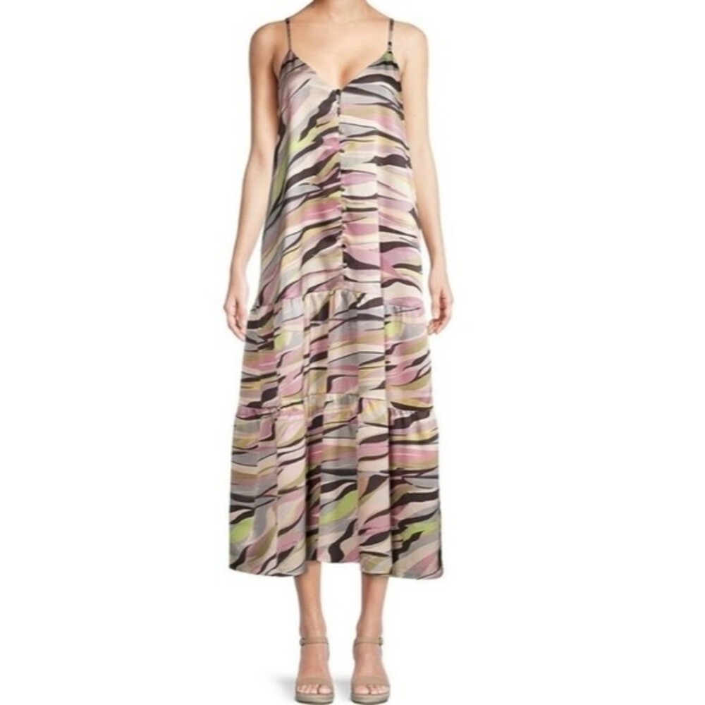 Ted Baker Tiered Warren Spaghetti Strap Button Down Maxi Dress Ted size 5-US 14